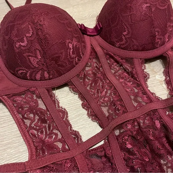 Bodyrage | Tops | Nwt Spencers Body Rage Maroon Sexy Lingerie Size L ...